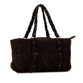 シャネル マトラッセ ココマーク トートバッグ ダークブラウン スウェード レディース CHANEL 【中古】